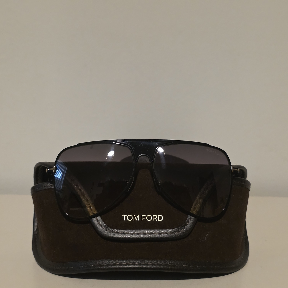 Tom Ford Black and Brown Sunglasses Holder